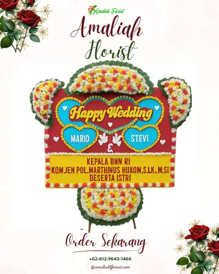 Papan Bunga Pernikahan Bener